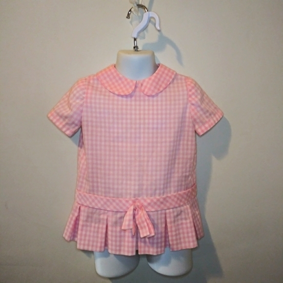 Vintage 1920-30's Toddler's Pink & White Gingham Handmade Dropped Waist Dress - Picture 13 of 13